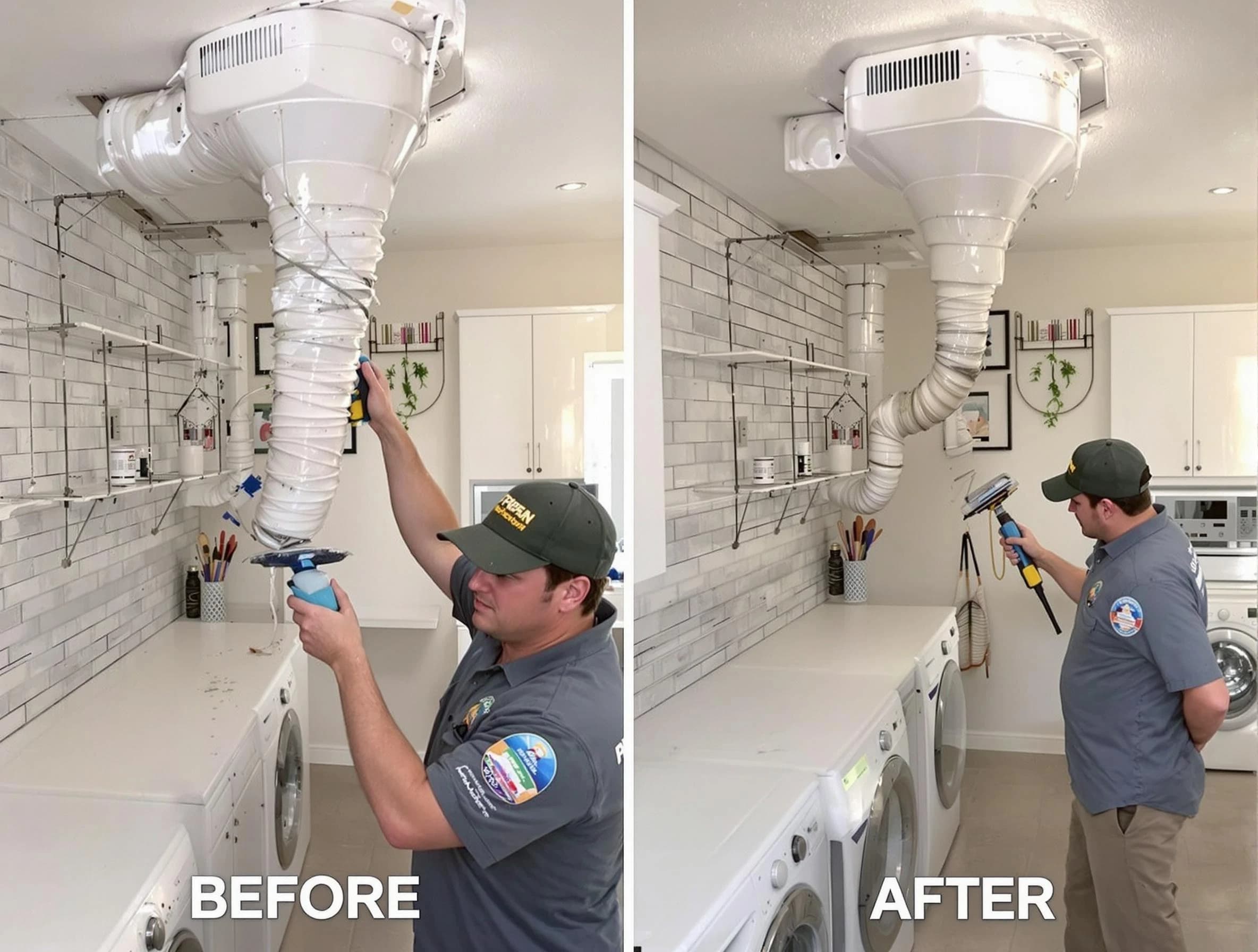 Professional dryer exhaust vent cleaning by White Oak Dryer Vent Cleaning in White Oak
