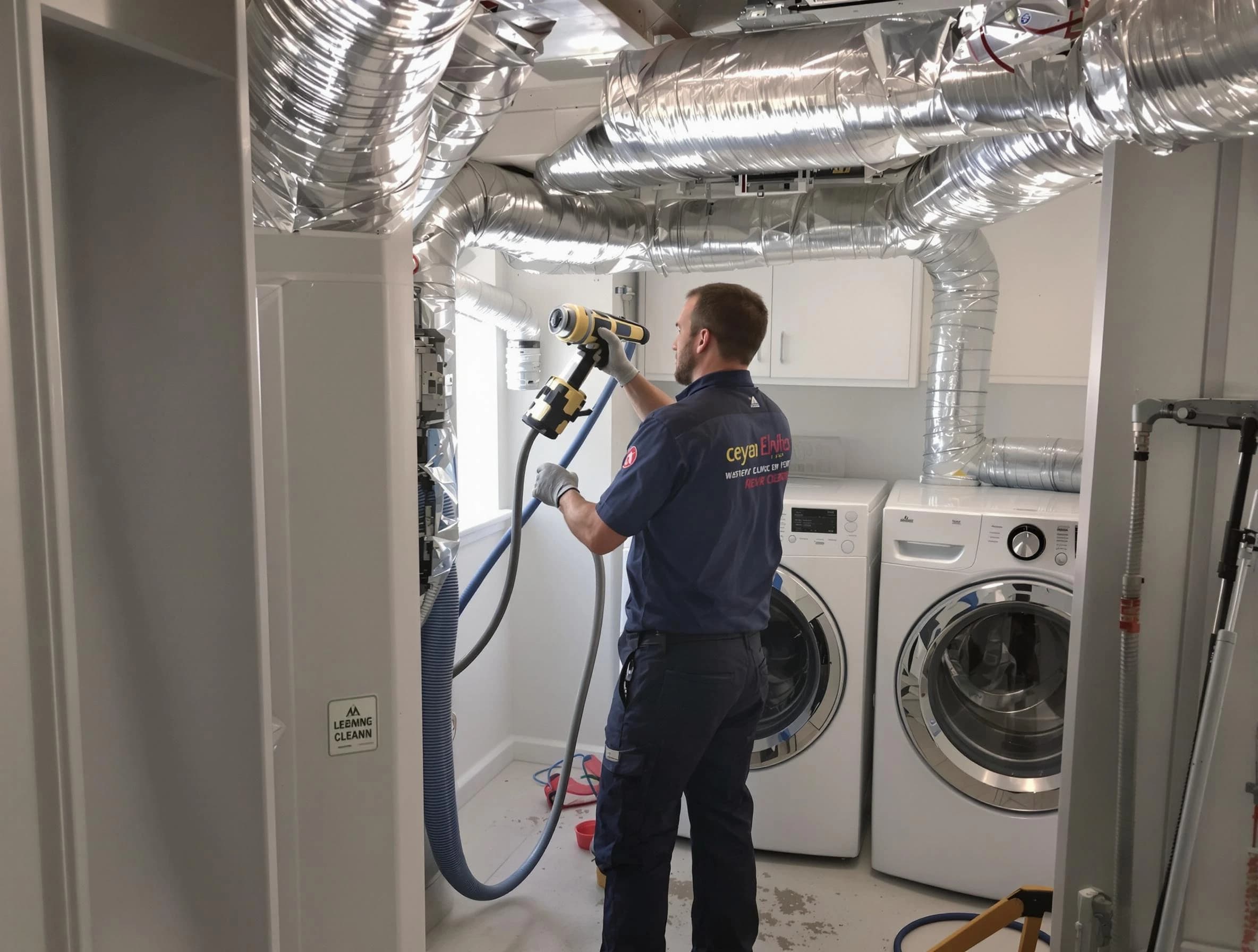 White Oak Dryer Vent Cleaning specialist using advanced equipment for thorough duct cleaning in White Oak
