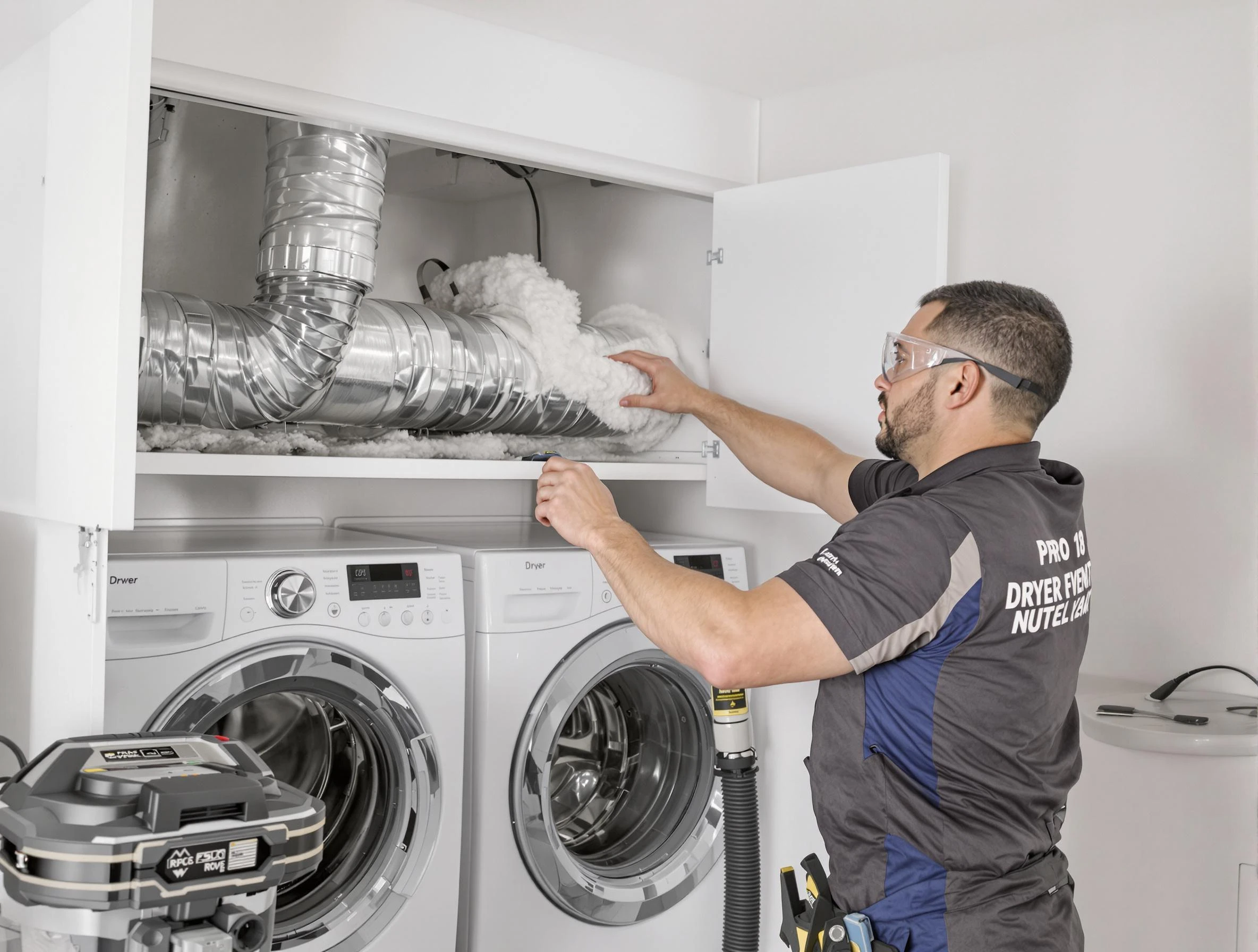 White Oak Dryer Vent Cleaning certified technician performing specialized gas dryer vent cleaning in White Oak
